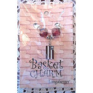 Longaberger Basket Tie On Americana Flag Charm Red Beads New In Pack